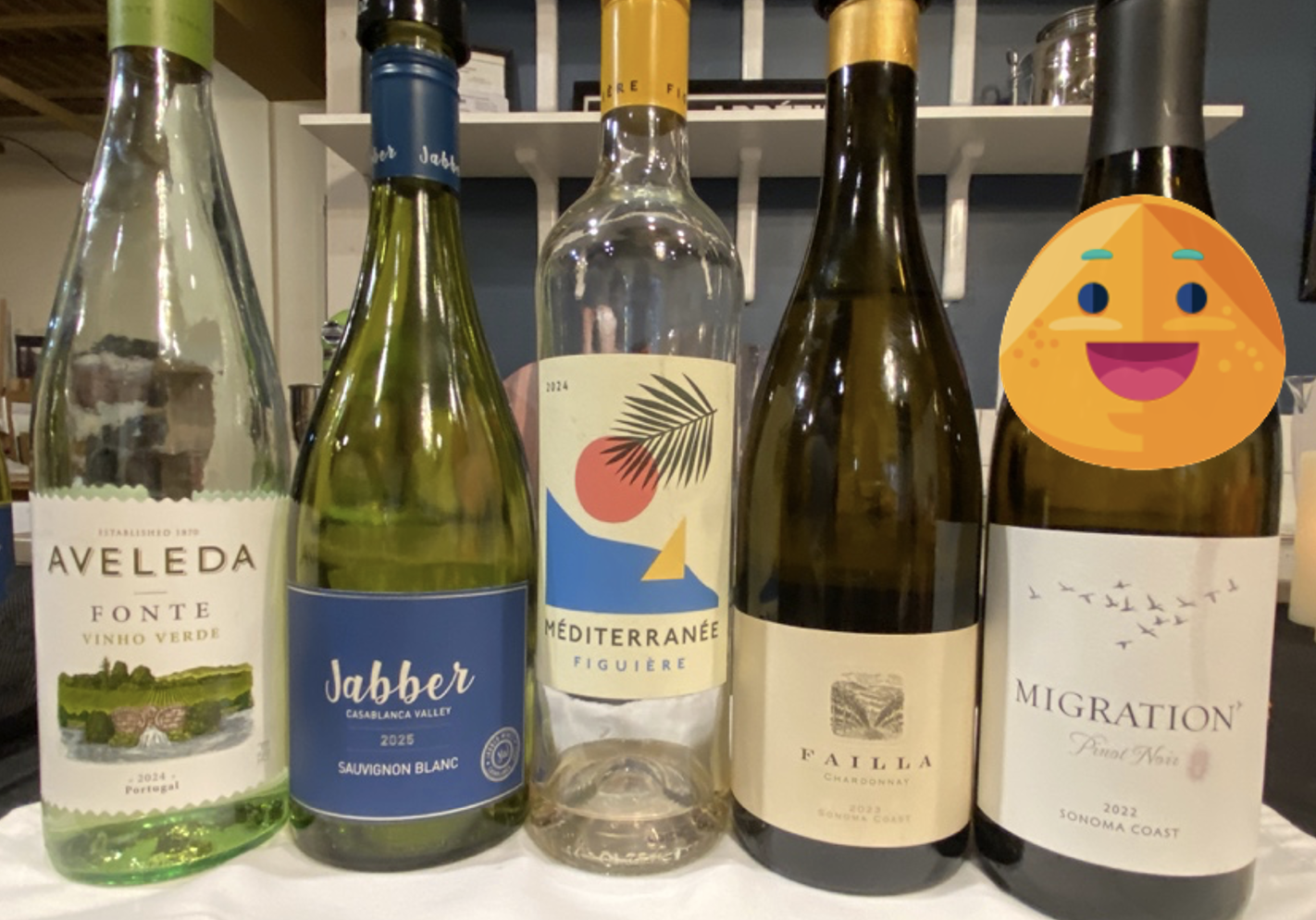 photo of wines from "Fresh Wines from Coastal Regions" class